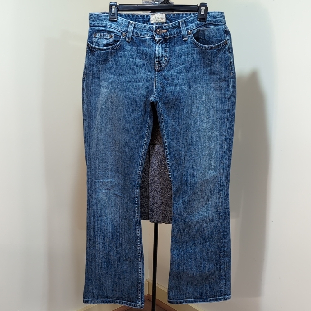 Women's Low Rise Boot Cut Blue Denim Jeans
